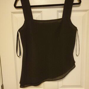 Vintage  Lori Ann Black Sleeveless diagonal top Size 12